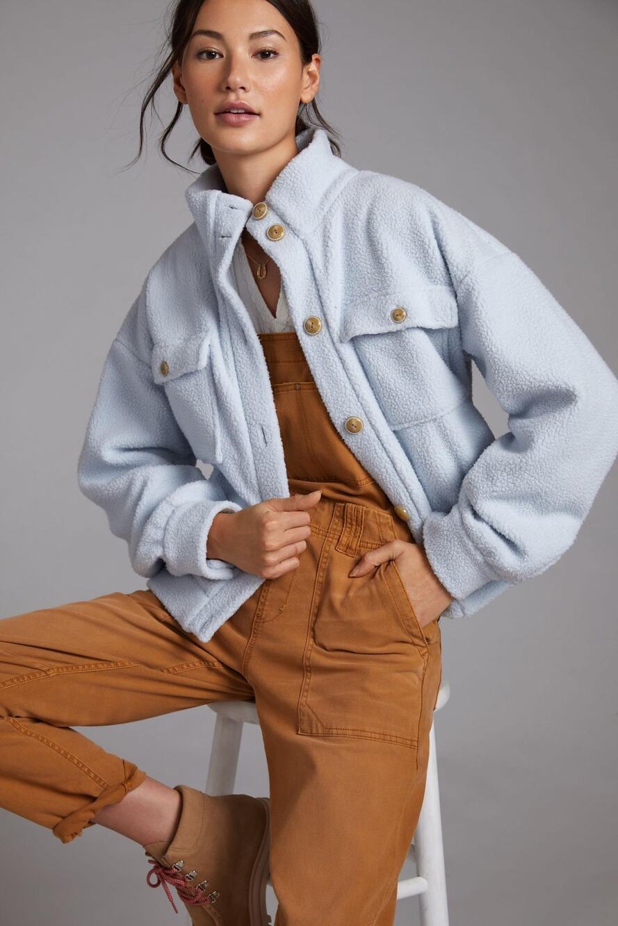Anthropologie Fleece Bomber Jacket - New XL